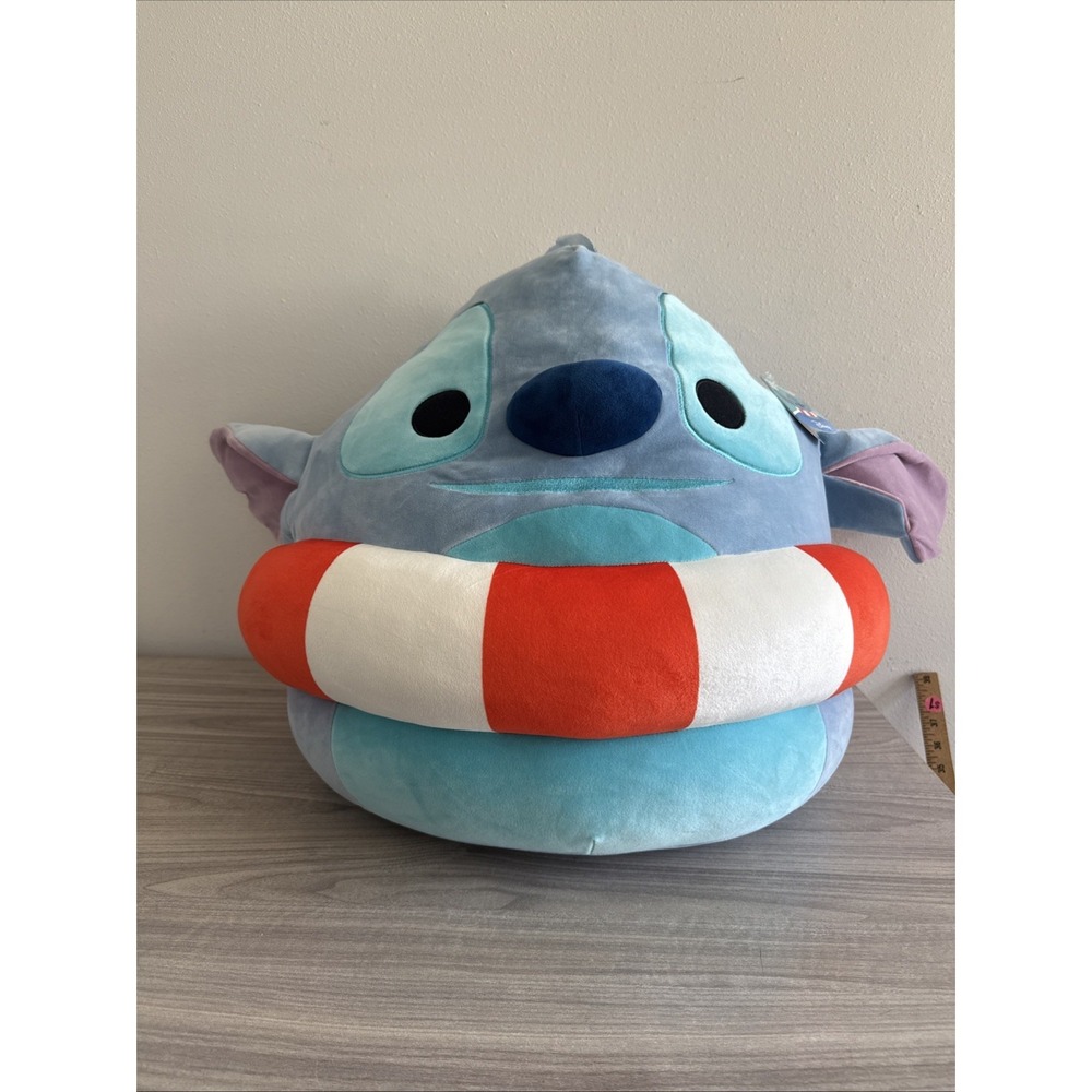 NWT Squishmallow Beach STITCH Life Ring 24 Inch JUMBO Plush Disney Lilo & Stitch